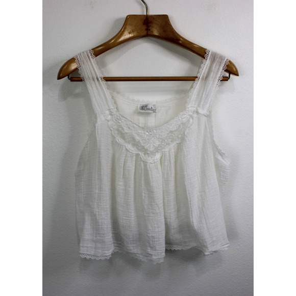VTG 2 pc High Waisted Nightie Short Shorts & Top Pajama Lounge Set White Gauze L - Picture 8 of 16